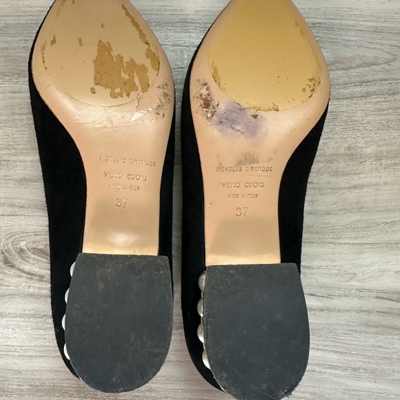 Nicholas Kirkwood Casati Suede faux pearlembellished heel Flats Shoes~37 6.5/7 - Picture 10 of 10